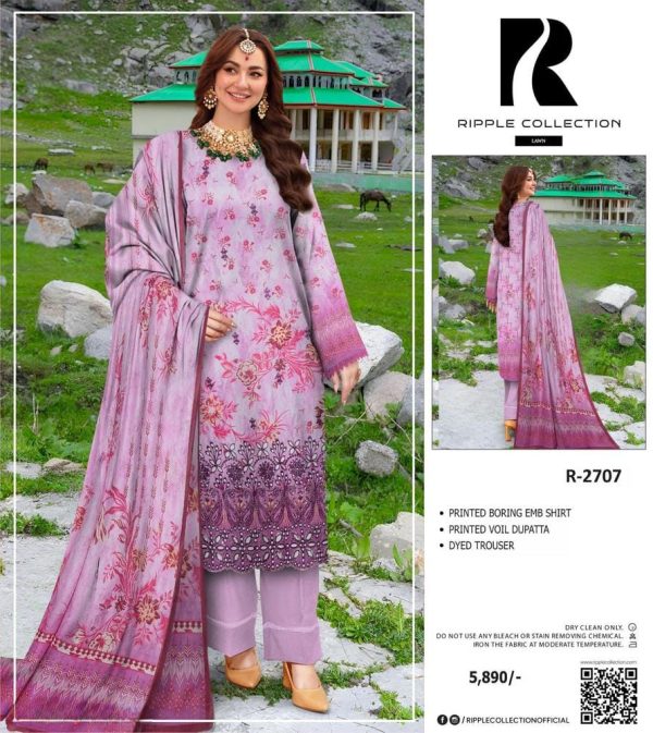 3 Piece Womens Unstitched Lawn Printed Suit