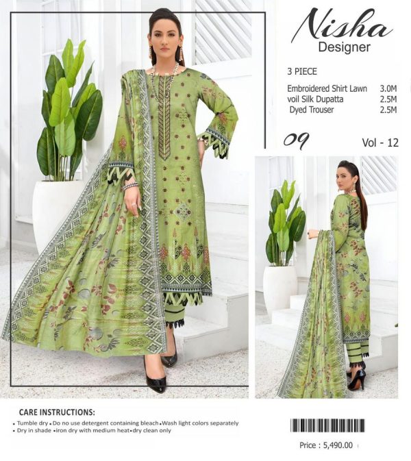 3 Piece Womens Unstitched Lawn Printed Suit