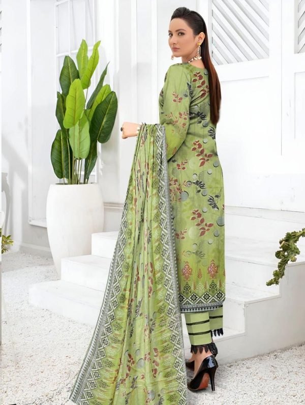 3 Piece Womens Unstitched Lawn Printed Suit - Image 4