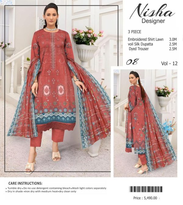 3 Piece Womens Unstitched Lawn Printed Suit