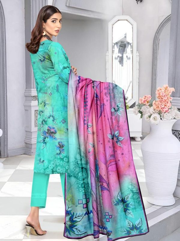 3 Piece Womens Unstitched Lawn Printed Suit - Image 4