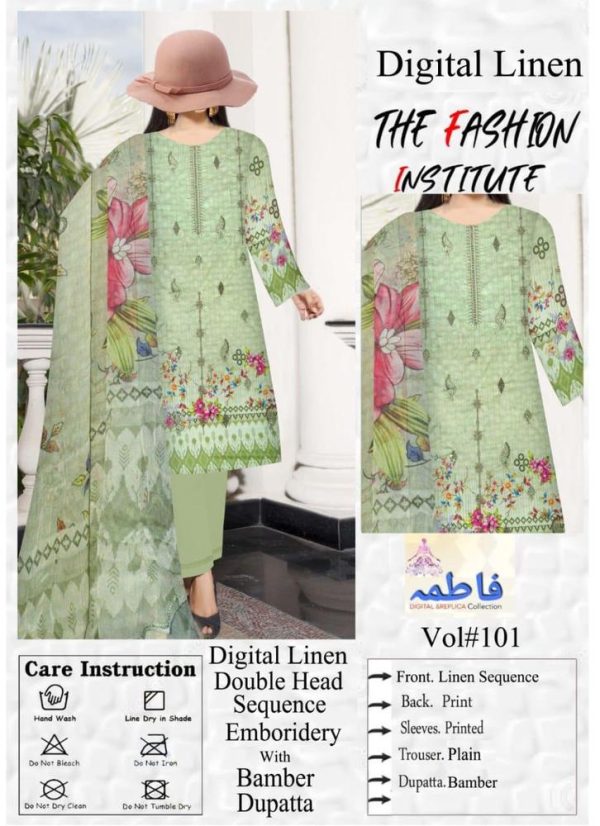 3 Piece Womens Unstitched Embroidered Linen Printed Suit