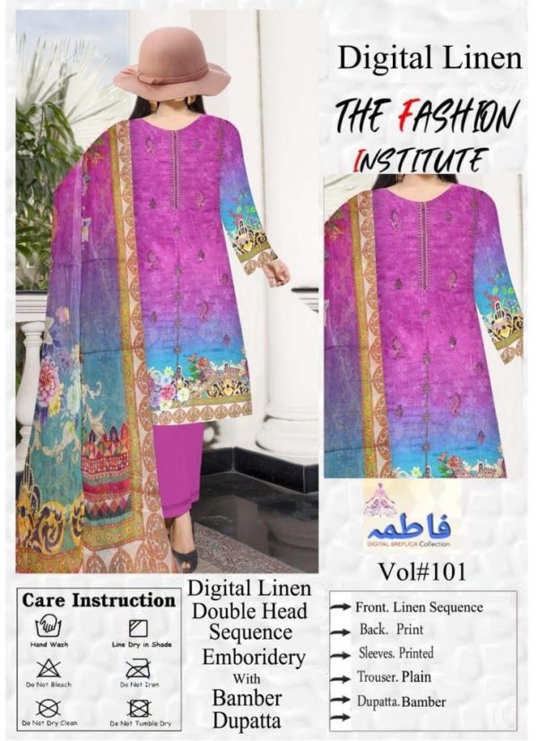 3 Piece Womens Unstitched Embroidered Linen Printed Suit